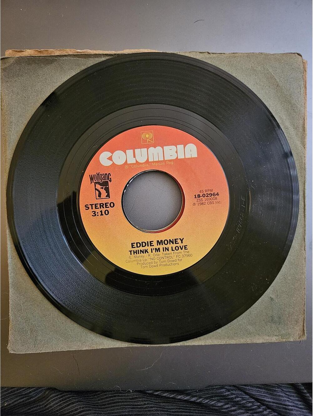 Eddie Money – Think I m In Love - vinyl 45 record